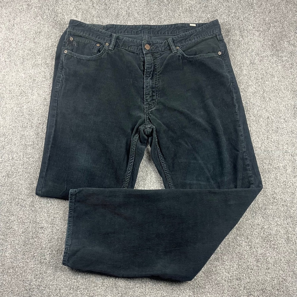 Polo Ralph Lauren Mens Corduroy Pants Black Straight Leg 5-Pocket 37x31
